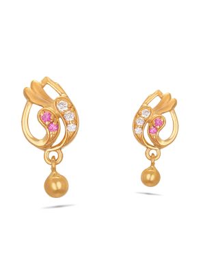 Buy quality 22kt gold fancy cz diamond earrings in Ahmedabad