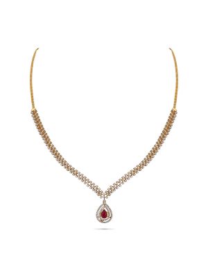 Buy Enticing Rose Gold and Diamond Necklace Set Online