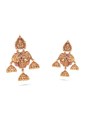 Gold Matt Finish Ear Stud From Thangamayil - South India Jewels | Ear  studs, Temple jewellery, Gold