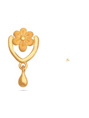 Impressive Flower Design Gold Drop Earring-hover