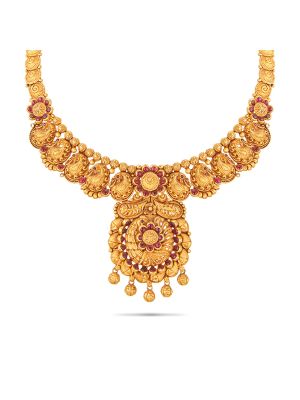 Royal Antique Peacock Gold Necklace-hover