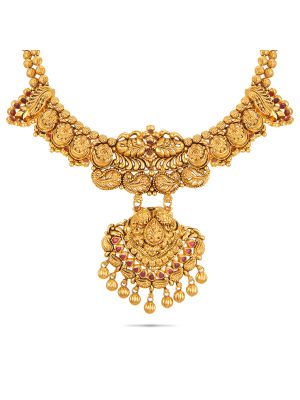 Royal Antique Peacock Gold Necklace-hover