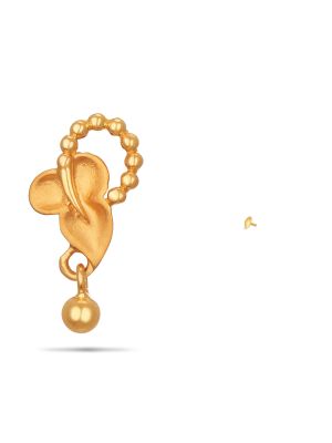 Impressive Flower Design Gold Drop Earring-hover