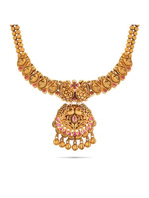 Royal Antique Peacock Gold Necklace-hover