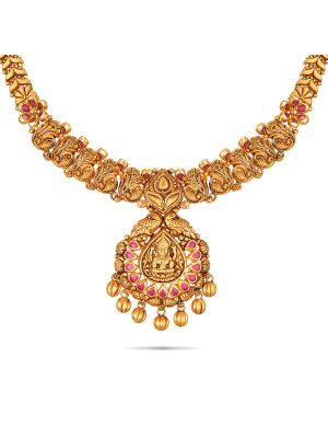 Royal Antique Temple Gold Necklace-hover