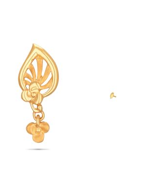 Impressive Flower Design Gold Drop Earring-hover