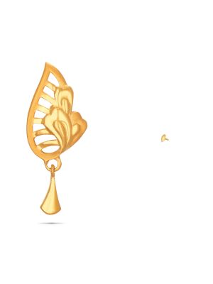 Enchanting Leaf Design Gold Earring-hover