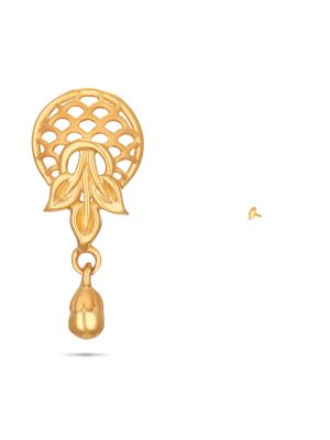 Enchanting Leaf Design Gold Earring-hover