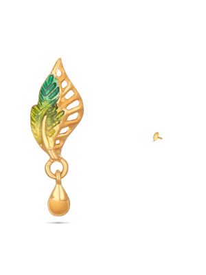 Enchanting Leaf Design Gold Earring-hover