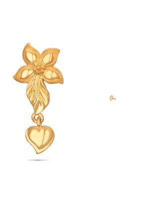 Impressive Flower Design Gold Drop Earring-hover