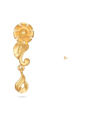 Impressive Flower Design Gold Drop Earring-hover