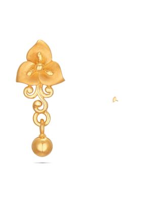 Impressive Flower Design Gold Drop Earring-hover