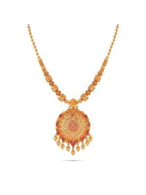 Alluring Peacock Gold Necklace-hover