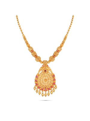 Enchanting Floral Gold Necklace-hover