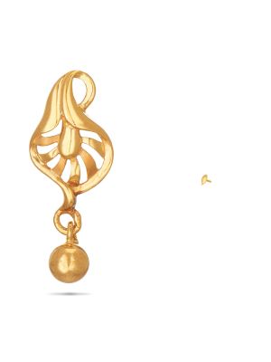 Enchanting Leaf Design Gold Earring-hover