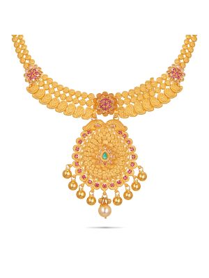 Mesmerising Gold Floral Necklace-hover