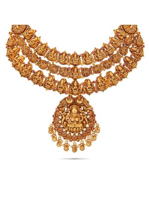 Royal Antique Temple Gold Necklace-hover