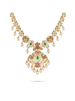 Enticing Ruby Emerald Necklace-hover