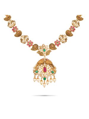 Enticing Ruby Emerald Necklace-hover