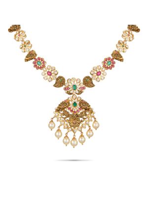 Enticing Ruby Emerald Necklace-hover