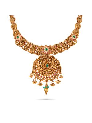 Royal Antique Peacock Necklace-hover