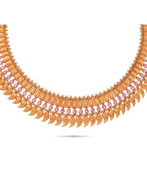 Enticing Trendy Gold Necklace-hover