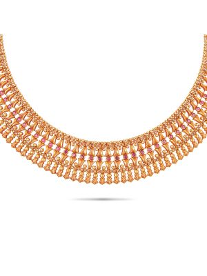 Enticing Trendy Gold Necklace-hover