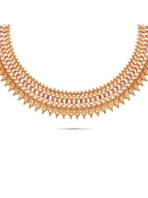 Enticing Trendy Gold Necklace-hover