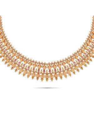 Enticing Trendy Gold Necklace-hover