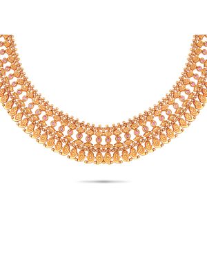 Enticing Trendy Gold Necklace-hover