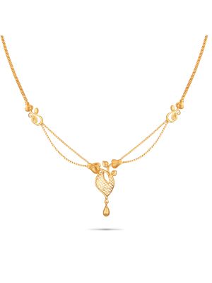 Enticing Trendy Gold Necklace-hover