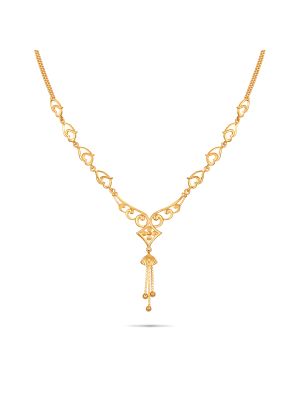 Enticing Trendy Gold Necklace-hover