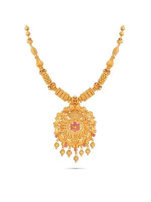 Enchanting Floral Gold Necklace-hover