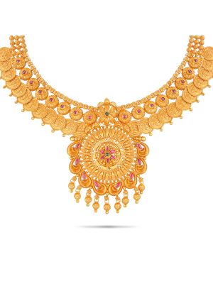 Latest Lakshmi Kasu Necklace-hover