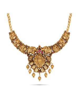 Enticing Trendy Gold Necklace-hover