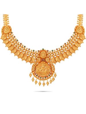 Prettiest Lakshmi Kasu Necklace-hover