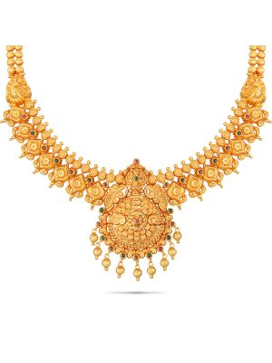 Enchanting Floral Gold Necklace-hover