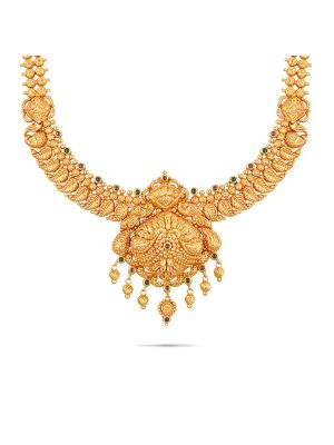 Gorgeous Floral Gold Necklace-hover