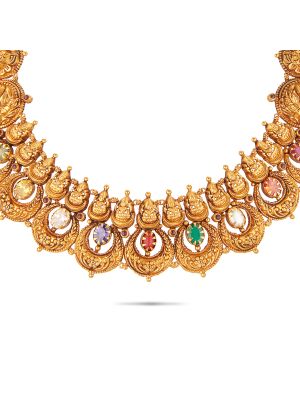 Gorgeous Nagas Temple Gold Necklace-hover