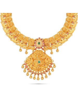 Elegant Bridal Gold Necklace-hover