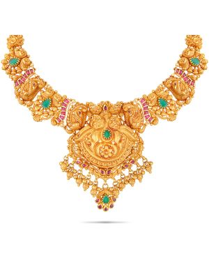 Enchanting Floral Gold Necklace-hover