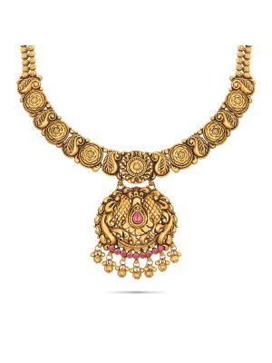 Latest Floral Gold Necklace-hover