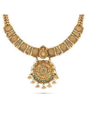 Elegant Floral Gold Necklace-hover