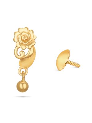 Charming Floral Gold Drop Earring-hover