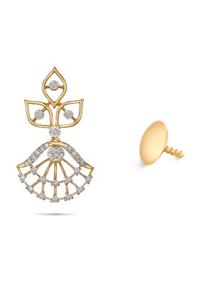 Enticing Floral Diamond Earring-hover