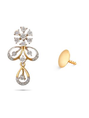 Diamond Flower Design Earring-hover