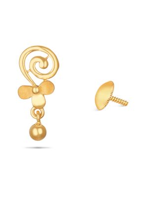 Gold Flower Stud Earrings-hover