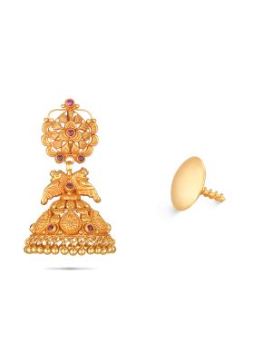 Bridal Wear Gold Jhumka Earring-hover