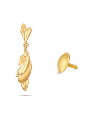 Enchanting Leaf Design Gold Earring-hover