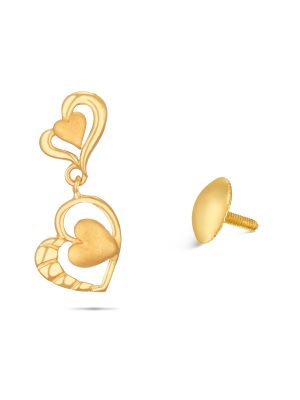 Gold Heart Drop Earring-hover